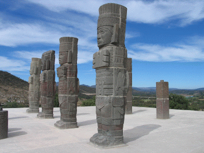 Esc, IX-XII, Atlantes, Templo de  Xicocotitlan, region y ciudad de Tula o Tolal, Toltecas, 800-1200
