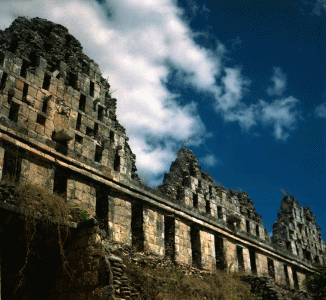 Arq, IV, Epoca Clsica, Templo-Pirmide,  La Casa de las Palomas, detalle, Mayas, Yucatn, Mxico