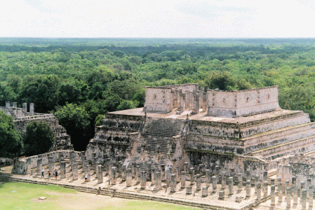Arq, VI-XII, Epoca Clsica Tarda, Templo-Pirmide de Chichen Itza, Mayas-Toltecas, parte superior, Yucatn, Mxico