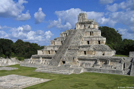 Arq, VII-VIII, Perodo Clsico Tardo, Templo de los Cinco Niveles, Mayas, Edzna, Campeche, Mxico, 600-906 