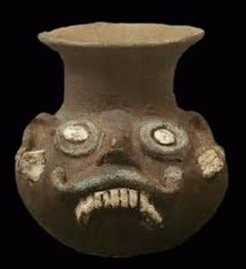 Cermica, X-XII, Cabeza en forma de recipiente, Tolteca, Mxico sur
