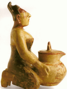 Esc, Mujer con recipiente para chocolate, smbolo de la eternidad, Mayas