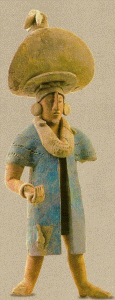 Esc, VII-IX, Figurilla de noble con manto de mensajero, Epoca clsica, mayas