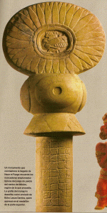 Esc, Monumento al nacimiento del fuego, medalln con buho, lanza dardos, Tikal, Epoca Clsica, Mayas,Tikal,  Mxico
