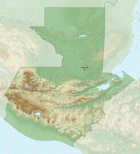 Mapa, Cancun Mayas Guatemala
