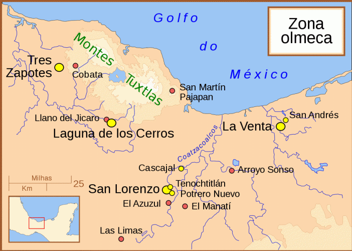 Mapa Olmecas
