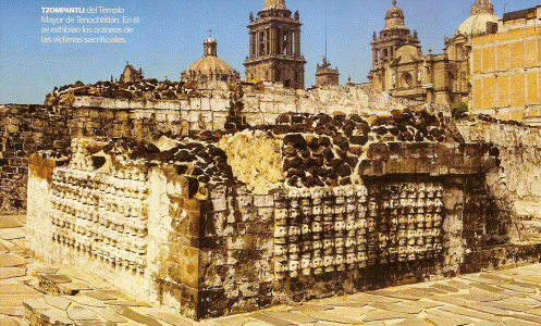 Arq, XV, Tzompantli del Templo Mayor, de las Mscaras, Crneos Sacrificiales, Tenochtitln, Mxico
