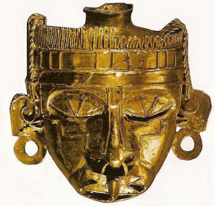 Orfebrera, XV-XVI, Mscara de Moztezuma, Oro, Mxico, 1467-1520