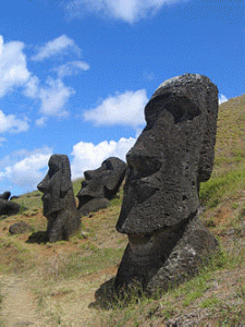 Esc, IV- XVIII, Moai, Isla de Pascua o Rapanui, Chile
