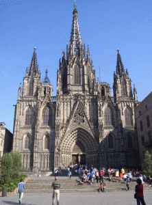 Arq, XIII-XIX, Catedral de Santa Eulalia, Barcelona, Fachada y Portada, Gtico y Neogtico, Espaa