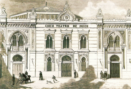 Arq, XIX, Arbs y Trementi, Circo Price,  Proyecto neomudejar, fachada, Madrid, 1844