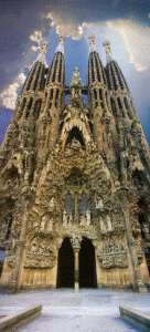 Arq, XIX-XXI, Gaud y Cornet, Antonio, Sagrada Familia, exterior, fachada principal, Barcelona, 1882 .....