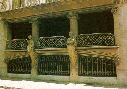 Arq, XIX-XX, Domenech y Montaner, Luis, Casa Sola Morales, fachada, planta baja, Olot, Gerona