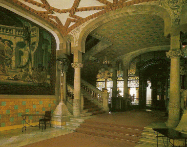 Arq, XI-XX, Domenech y Montaner, Luis, Palacio de la Msica, vestbulo y escalera, Barcelona