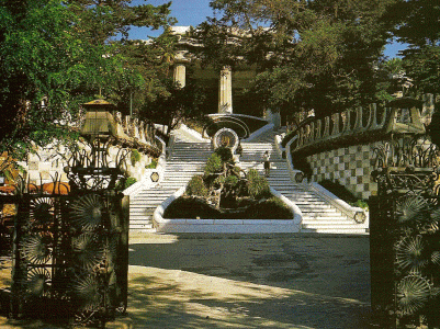 Arq, XX, Gaud y Cornet, Antonio, Parque Guell, escalinata de acceso, Barcelona, 1900-1913
