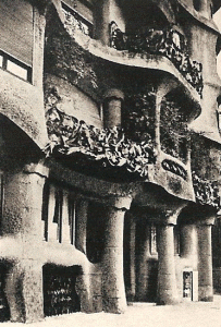 Arq, XX, Gaud y Cornet, Antonio, La Pedrera o Casa Milln, fachada, detalle, Barcelona, 1906-1910