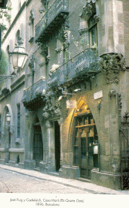 Pin, XIX, Puig i Cadafalch, Josep, Casa marti o Els Quatre Gats, exterior, fachaca, detalle,  Barcelona, 1896