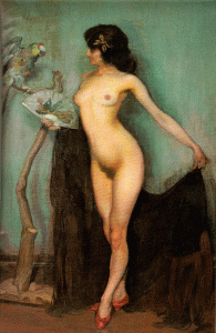 Pin, XX, Zuloaga, Ignacio, La gitana del loro o El desnudo del papagayo, 1906