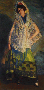 Pin, XX, Zuloaga, Ignacio, La morenita con chal blanco, 1913