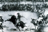 GRabado, XIX, Goya, Francisco de, El famoso americano Mariano o Indio Ceballos,  Rejoneando, sobre un Toro, Tauromaquia, M. del Prado, Madrid, Espaa, Museo del Prado 1816