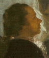 Pin, XVII, Retrato de Floridablanca, detalle  con el autorretrato del pintor, 1783
