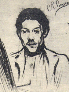 Pin, XIX, Picasso, Autorretrato, carboncillo, Propiedad del autor, 1898