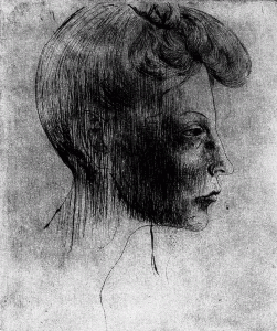 Pin, XX, Picasso, Cabeza de mujer de perfil, 1905