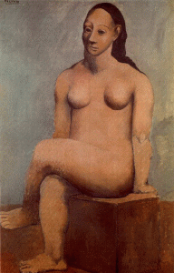 Pin, XX, Picasso, Mujer desnuda sentada, Norodni Galrie, Praga, Chequia, 1906