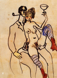 Pin, XX, Picasso, Angel Soto con una prostituta, poca de juventud, 1901-1902