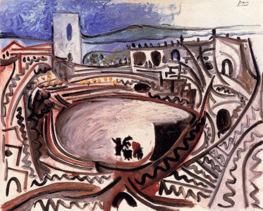 Pin, XX, Picasso, Arles, el ruedo delante del Rodano, leo sobre lienzo, , 1960