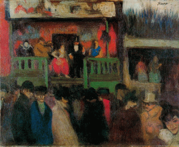 Pin, XX, Picasso, Barraca de feria en Montmatre, Col. privada, 1900