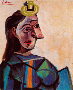 Pin, XX, Picasso, Busto de mujer, leo sobre lienzo, Col. privada, Suiza, 1942