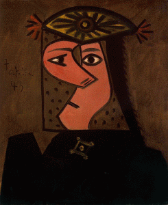 Pin, XX, Picasso, Busto de mujer, leo sobre lienzo, Galerie Louse Leiris, Pars, 1953