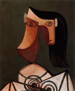 Pin, XX, Picasso, Cabeza de mujer, leo sobre lienzo, M. Picasso, Pars, 1939