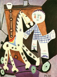 Pin, XX, Picasso, Claude a los dos aos a caballo, 1949