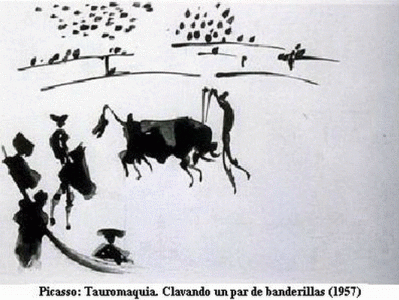 Pin, XX, Picasso, Clavando un par de banderillas, 1957