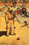 Pin, XX, Picasso, El Picador, Tinta y Acuarela, M de Montserrat, Barcelona, 1900