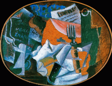 Pin, XX, Picasso, El merendero o El jamn, leo y cartn, M. Hermitage, San Petersburgo, Rusia, 1912