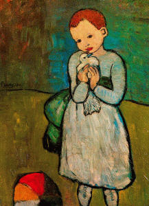 Pin, XX, Picasso, El nio con la paloma, N. Gallery, Londres, 1901