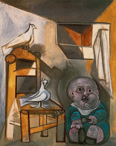 Pin, XX, Picasso, El nio de las palomas, leo sobre lienzo, M. Picasso, Pars, 1943