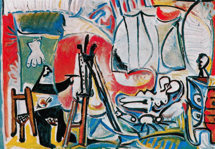 Pin, XX, Picasso, El pintor y su modelo, segunda versin, M. Centre Pompidou, Pars, 1963