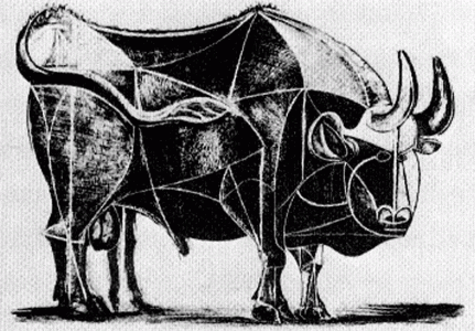 Pin, XX, Picasso, El toro, litografa, Col. Bernard Picasso, 1945