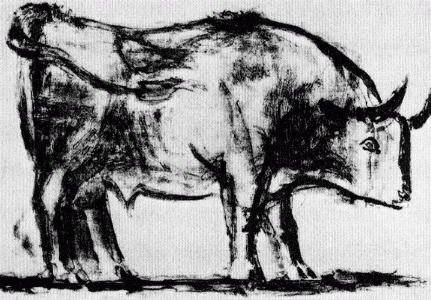 Pin, XX, Picasso, El toro , litografa, Col. Bernard Picasso, 1945