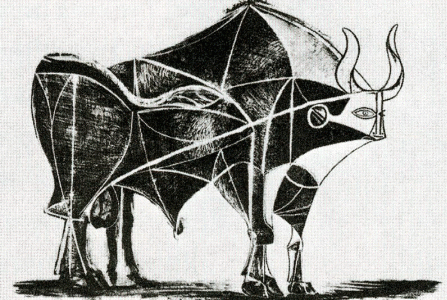 Pin, XX, Picasso, El toro, litografa, Col. Bernard Picasso, 1945