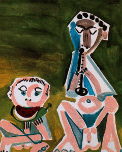 Pin, XX, Picasso, Flute player and watermelon aeter, Galerie Louise Leiris, Pars, 1965