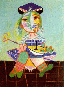 Pin, XX, Picasso, Maya a los dos aos y medio con un barco, 1938