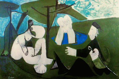 Pin, XX, Picasso, Merienda en el campo, Galerie Beyeler, Basilea, Suiza, 1960