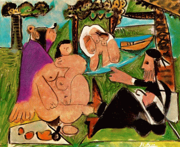 Pin, XX, Picasso, Merienda en el campo, Galerie, Beyeler, Basilea, Suiza, 1960