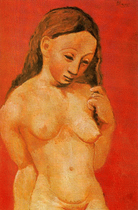 Pin, XX, Picasso, Mujer desnuda sobre fondo rojo, Muse lOrangerie, Pars