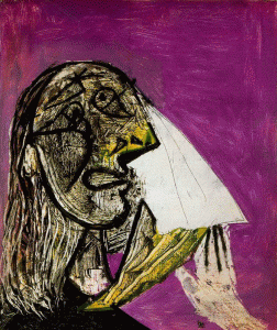 Pin, XX, Picasso, Mujer llorando, leo sobre lienzo, M. Picasso, Pars, 1937